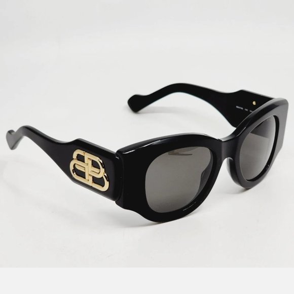 NEW BALENCIAGA BB0070S 006 WOMEN'S SUNGLASSES BLACK bb0070s - Picture 1 of 8